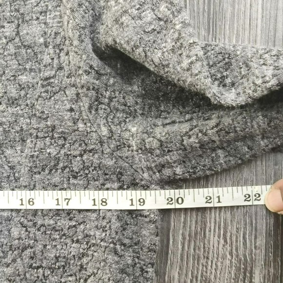 Eileen Fisher Medium 2 Way Full Zip Long Cardigan Mock Neck Pockets Mixed Greys - Picture 10 of 14